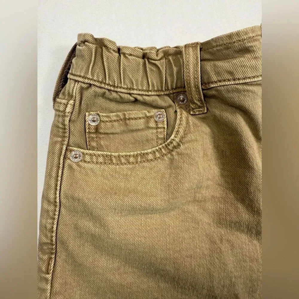 NWT GAP Kids Girlfriend Denim Short High Rise 10 Classic Frayed Khaki NEW